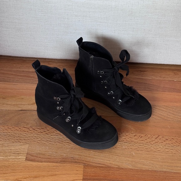 J/SLIDES Shoes - J/Slides NYC leather and faux fur boots Size 8.5‎ M